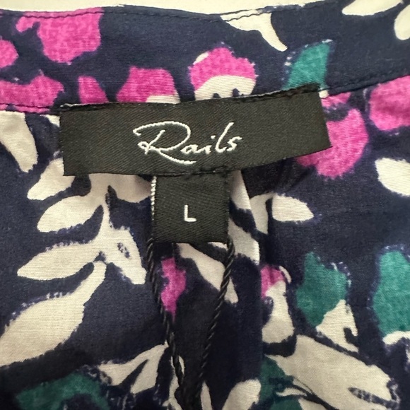 Rails Misha Top Size Large In Woodblock Floral Feminine Cotton NWT - Picture 5 of 9
